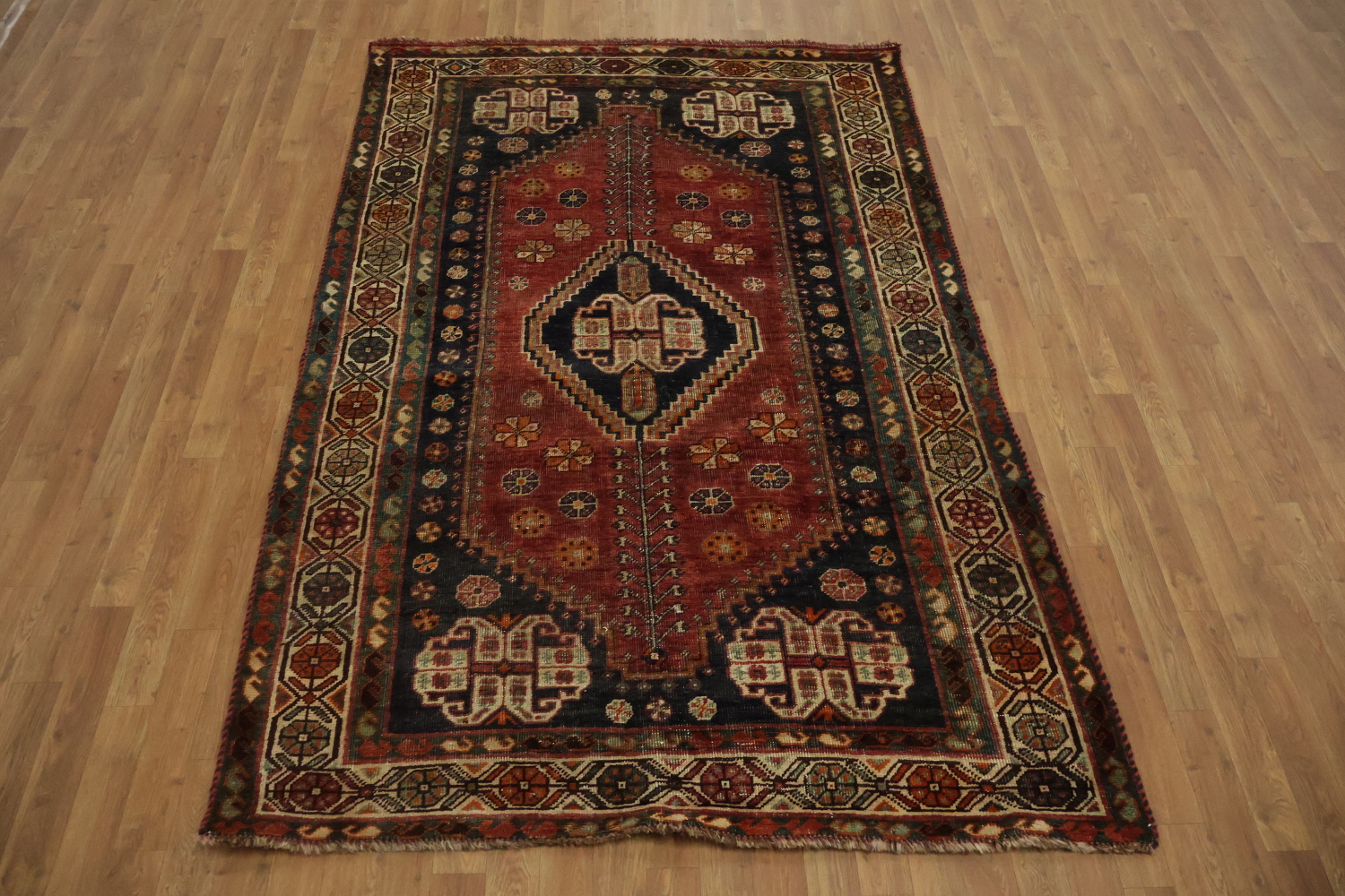 Geometric Red Shiraz Persian Area Rug 5x8