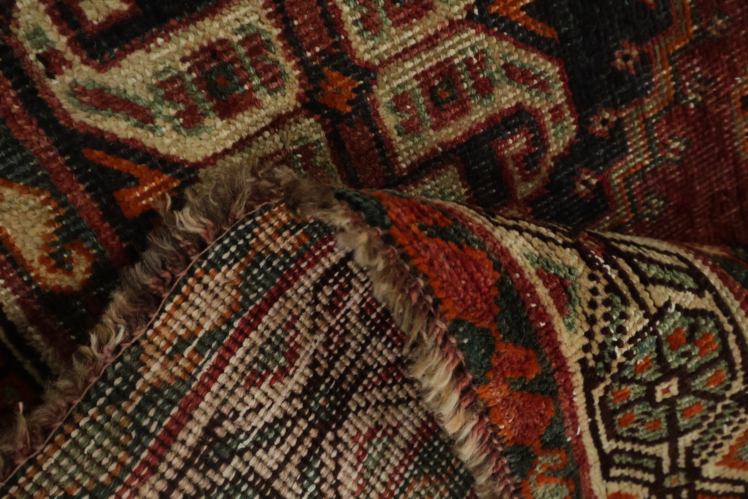 Geometric Red Shiraz Persian Area Rug 5x8
