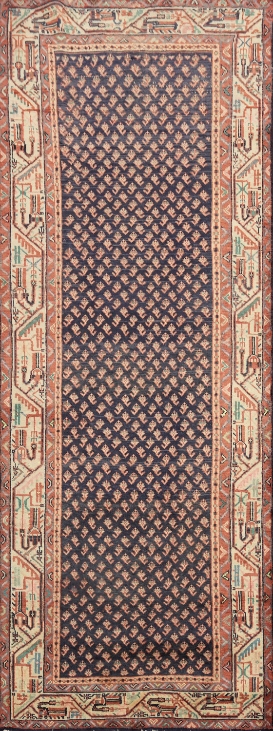 Navy Blue Botemir Persian Runner Rug 4x10