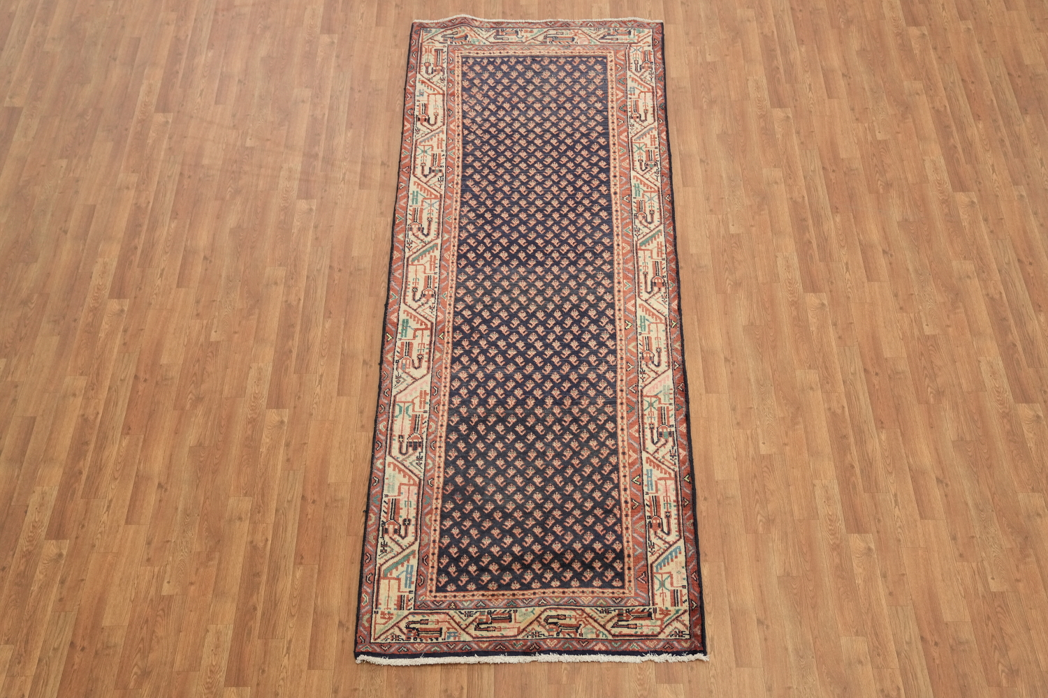 Navy Blue Botemir Persian Runner Rug 4x10