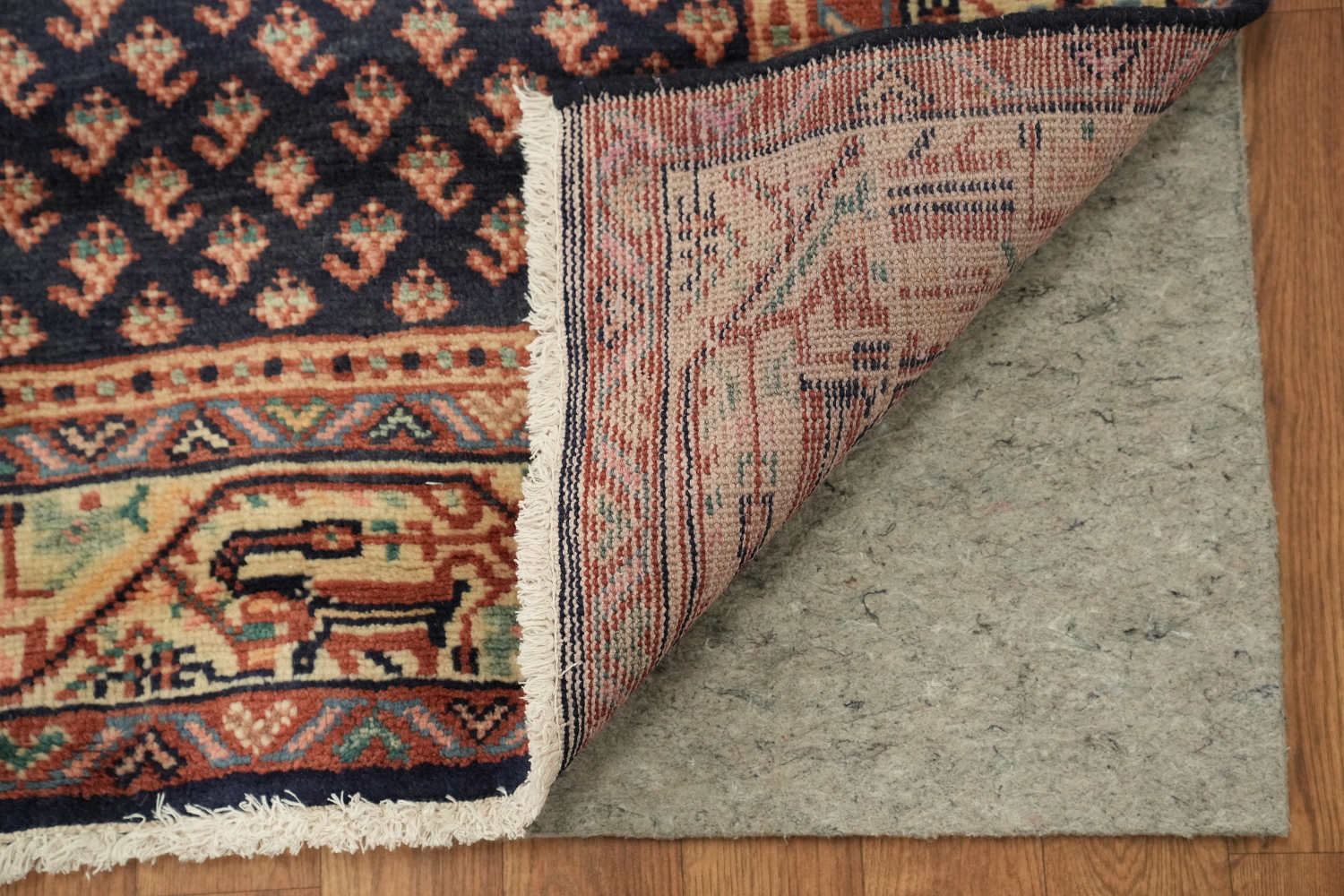 Navy Blue Botemir Persian Runner Rug 4x10