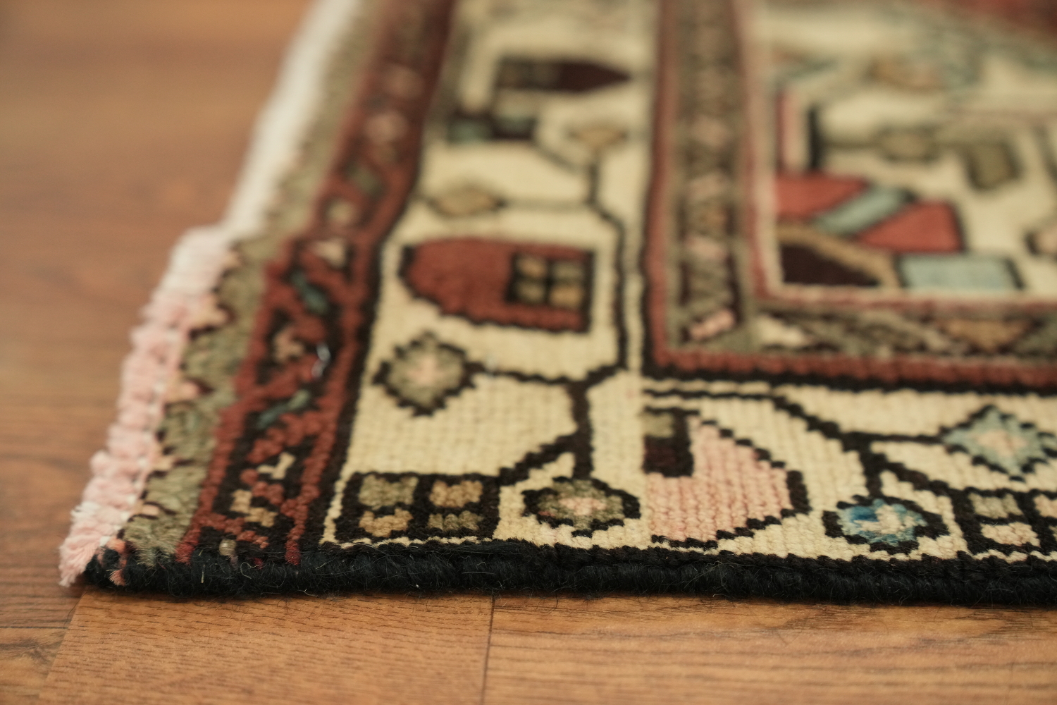 Geometric Red Hamedan Persian Runner Rug 3x10