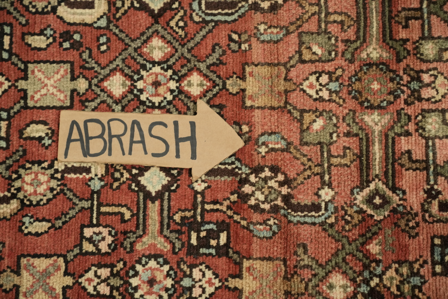Geometric Red Hamedan Persian Runner Rug 3x10