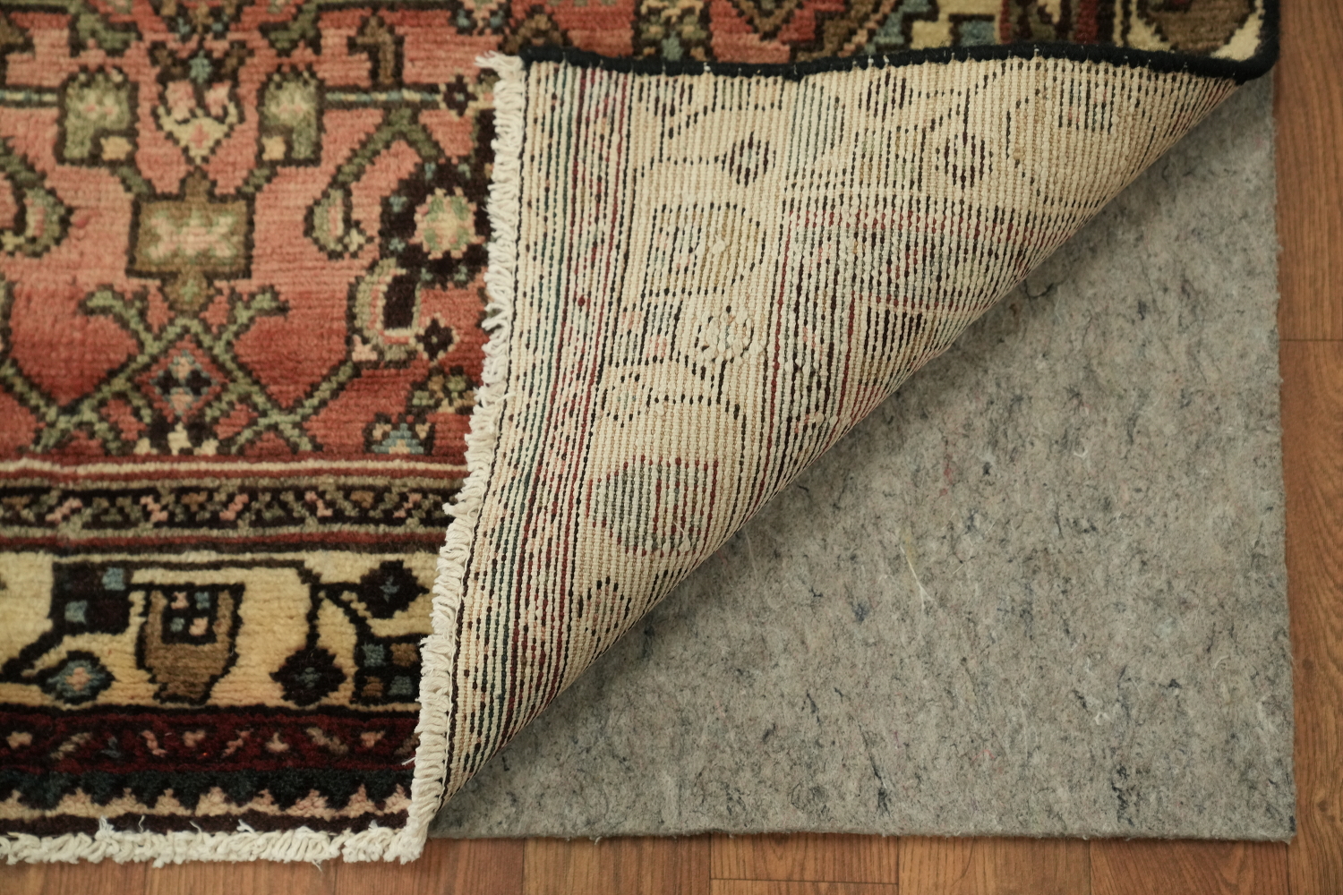 Geometric Red Hamedan Persian Runner Rug 3x10