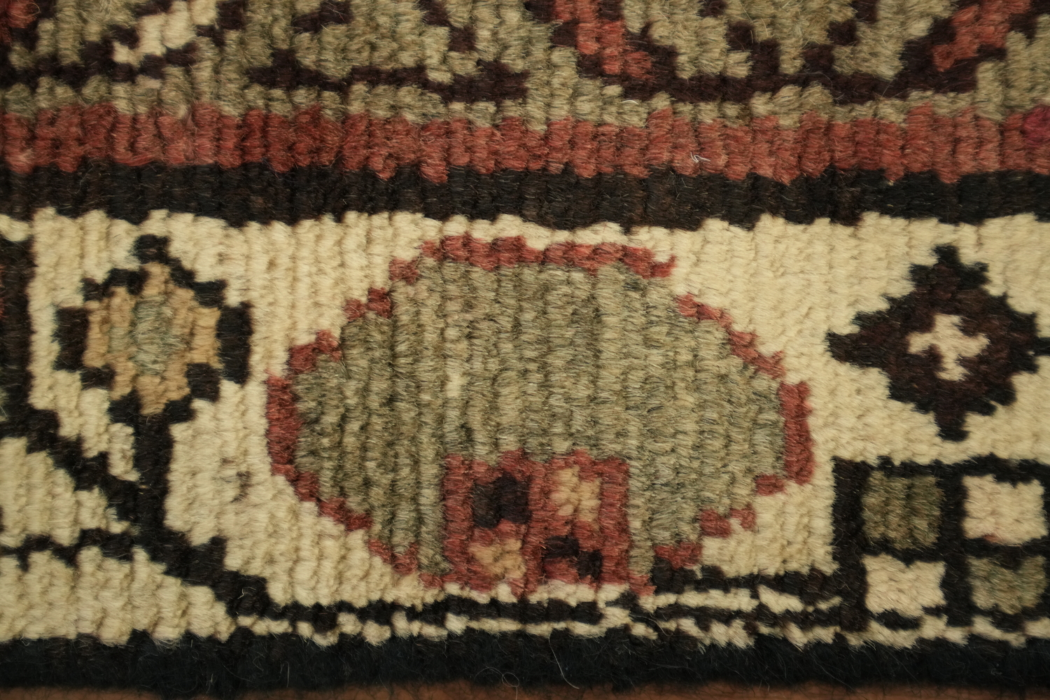 Geometric Red Hamedan Persian Runner Rug 3x10