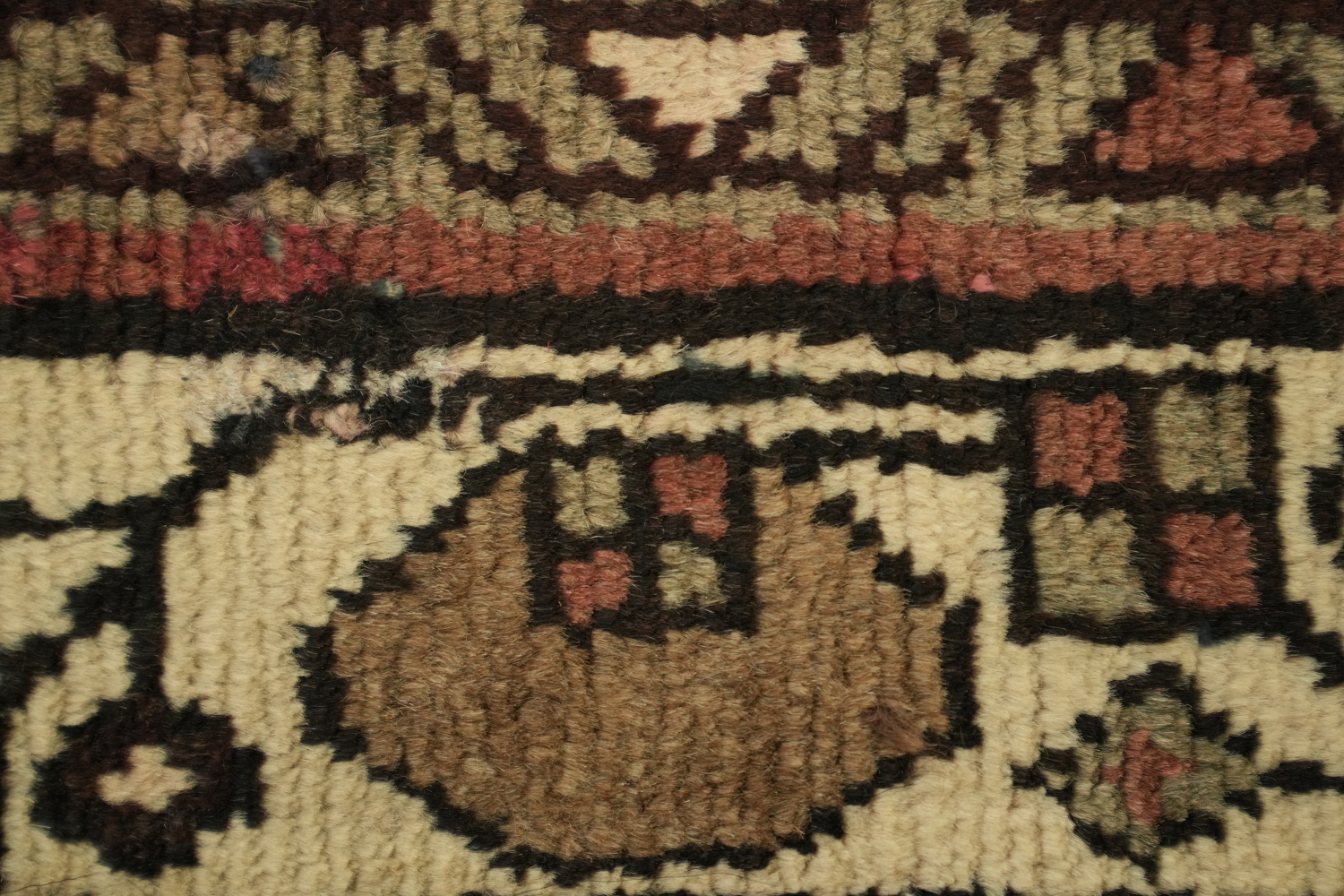 Geometric Red Hamedan Persian Runner Rug 3x10