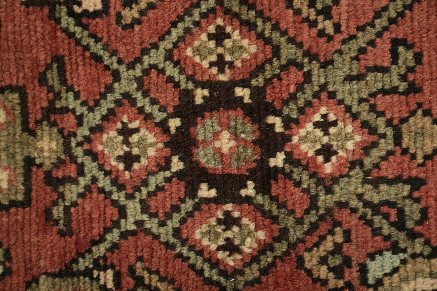 Geometric Red Hamedan Persian Runner Rug 3x10