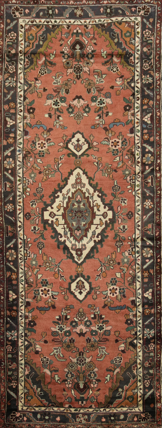 Vintage Red Hamedan Persian Runner Rug 4x9