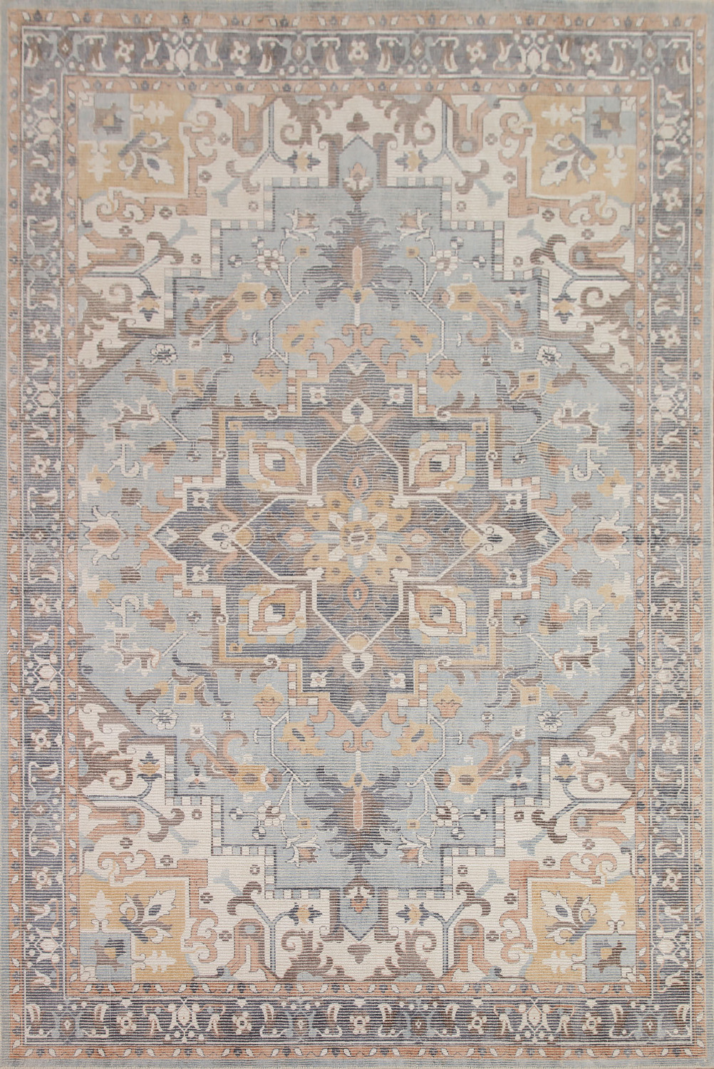 Light Blue Heriz Serapi Distressed Area Rug 8x10
