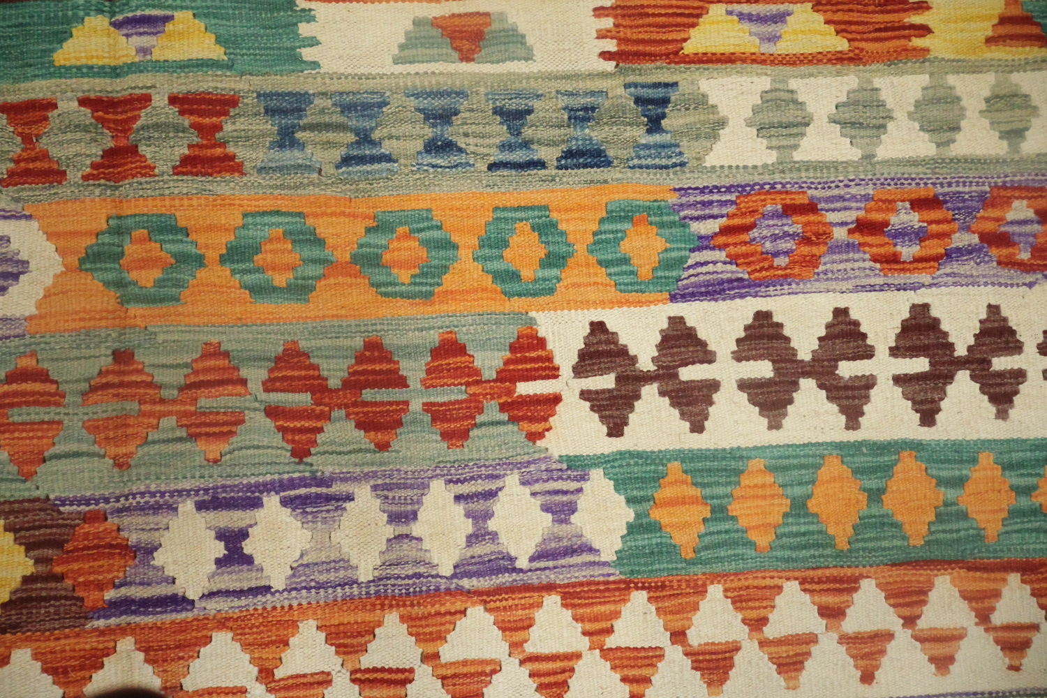 Reversible Wool Kilim Area Rug 10x13