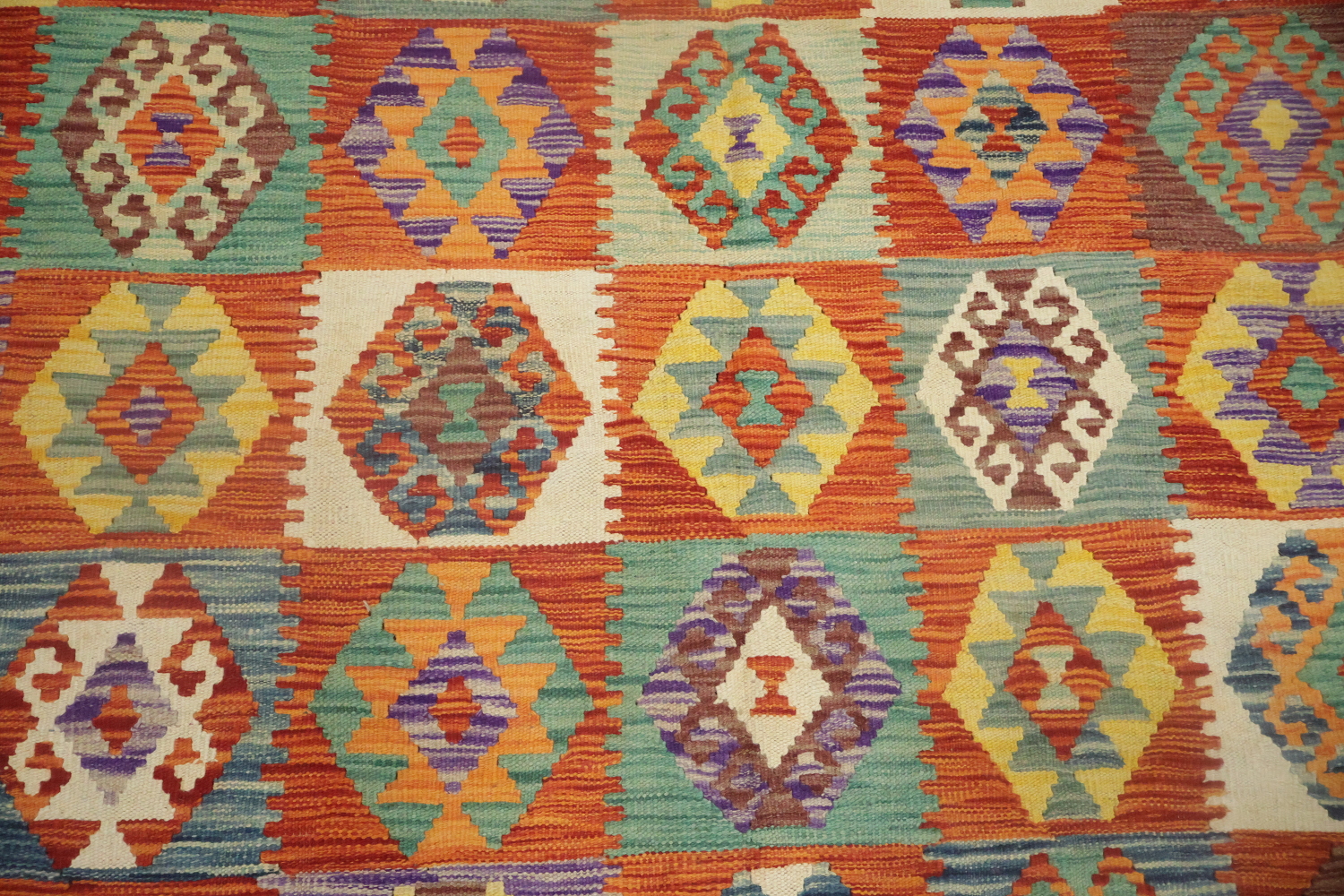 Reversible Wool Kilim Area Rug 10x13