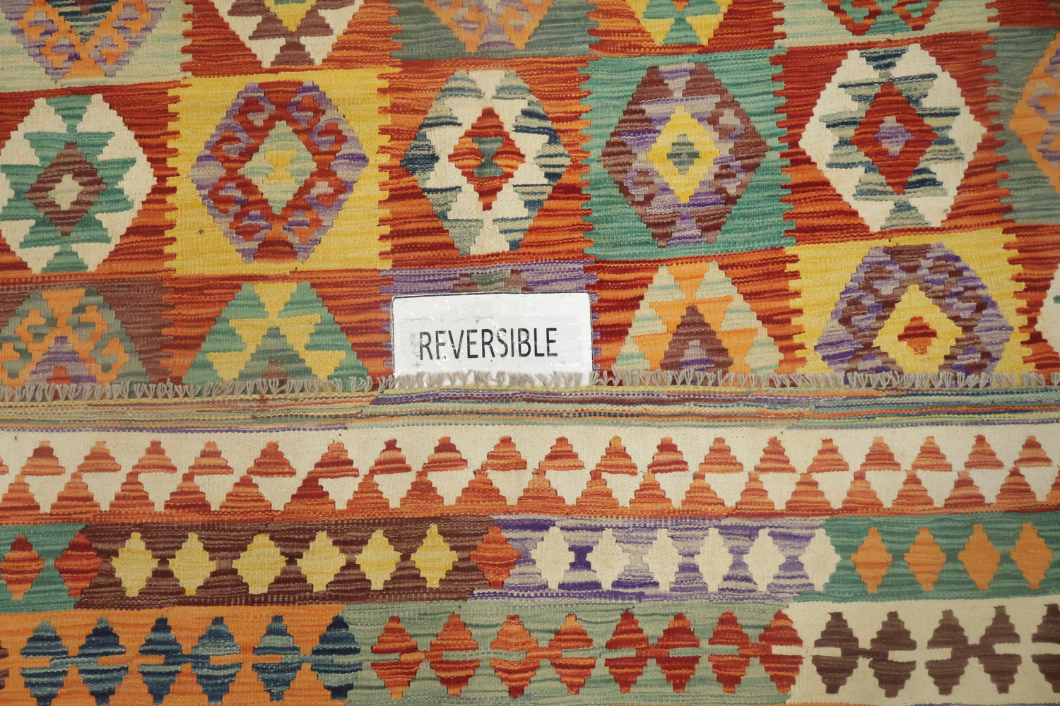 Reversible Wool Kilim Area Rug 10x13