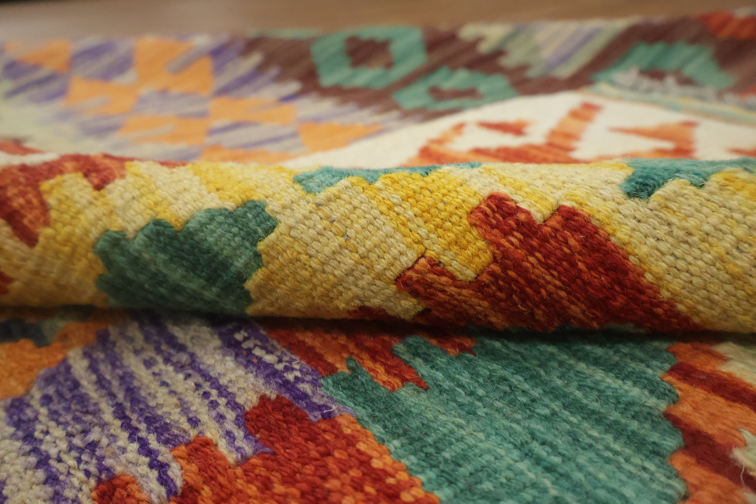 Reversible Wool Kilim Area Rug 10x13