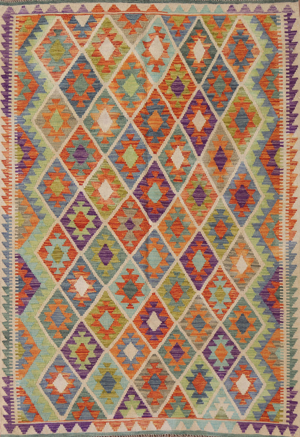 Geometric Kilim Oriental Area Rug 5x7