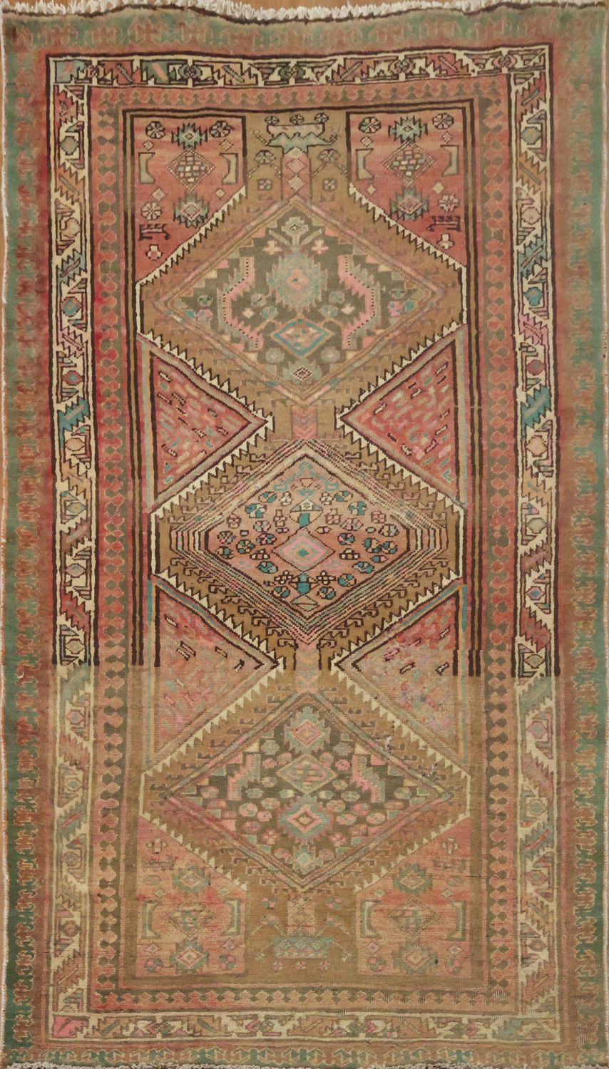 Vintage Wool Zanjan Persian Area Rug 4x6