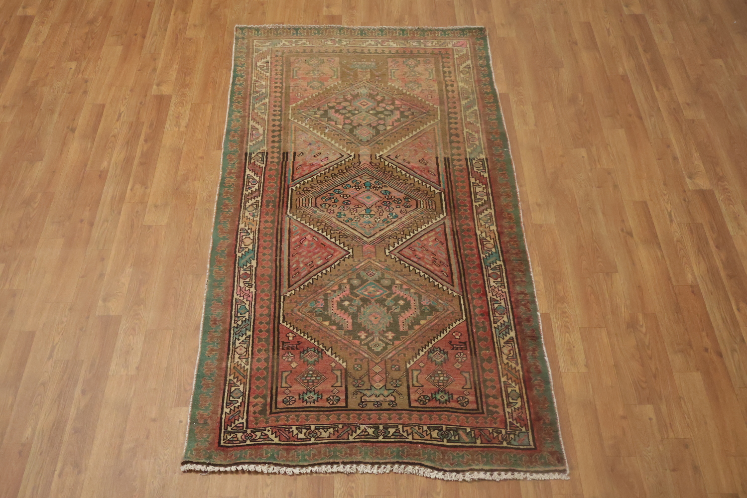 Vintage Wool Zanjan Persian Area Rug 4x6