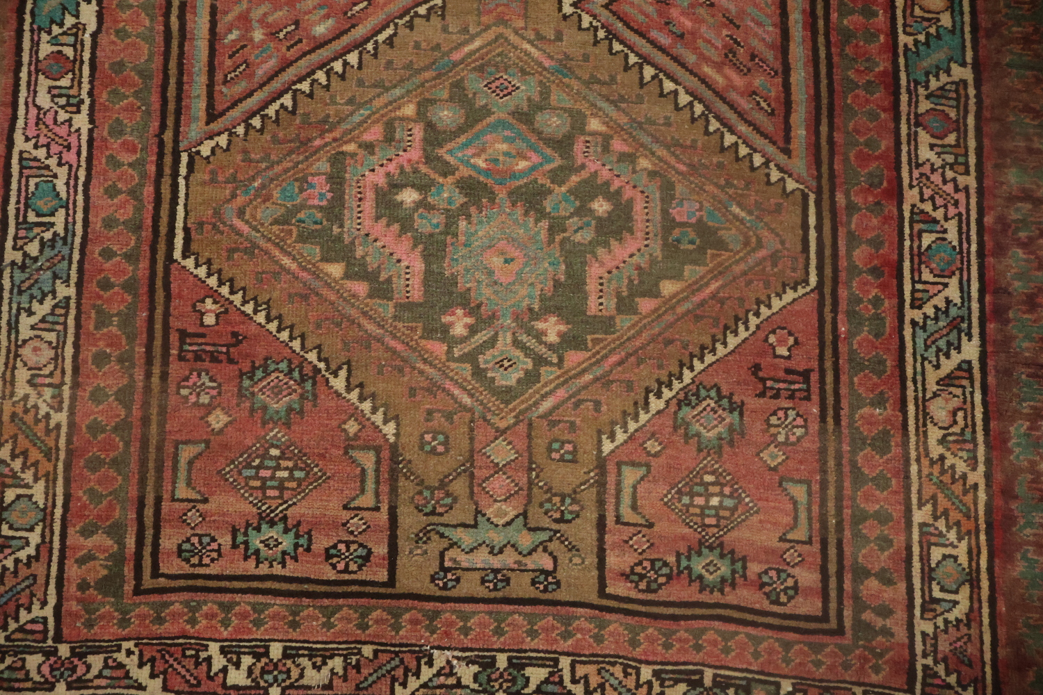 Vintage Wool Zanjan Persian Area Rug 4x6