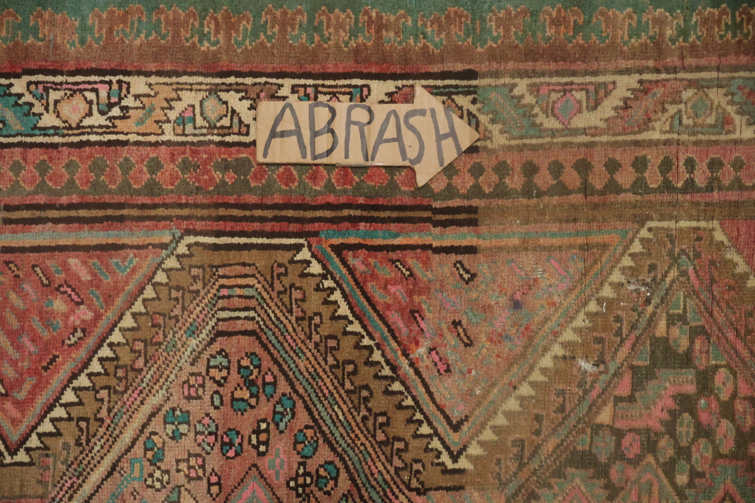 Vintage Wool Zanjan Persian Area Rug 4x6