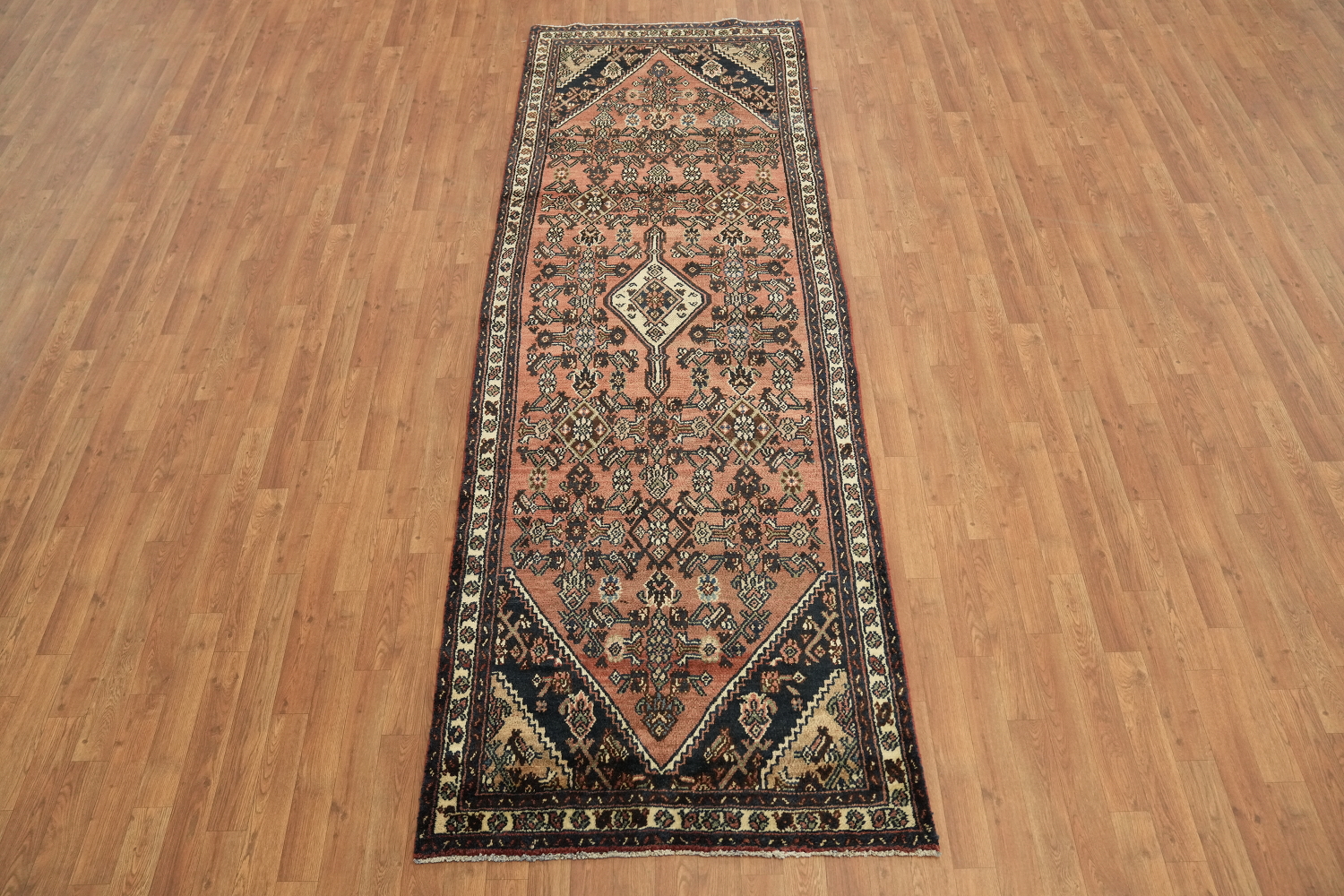 Vintage Hamedan Persian Runner Rug 3x10