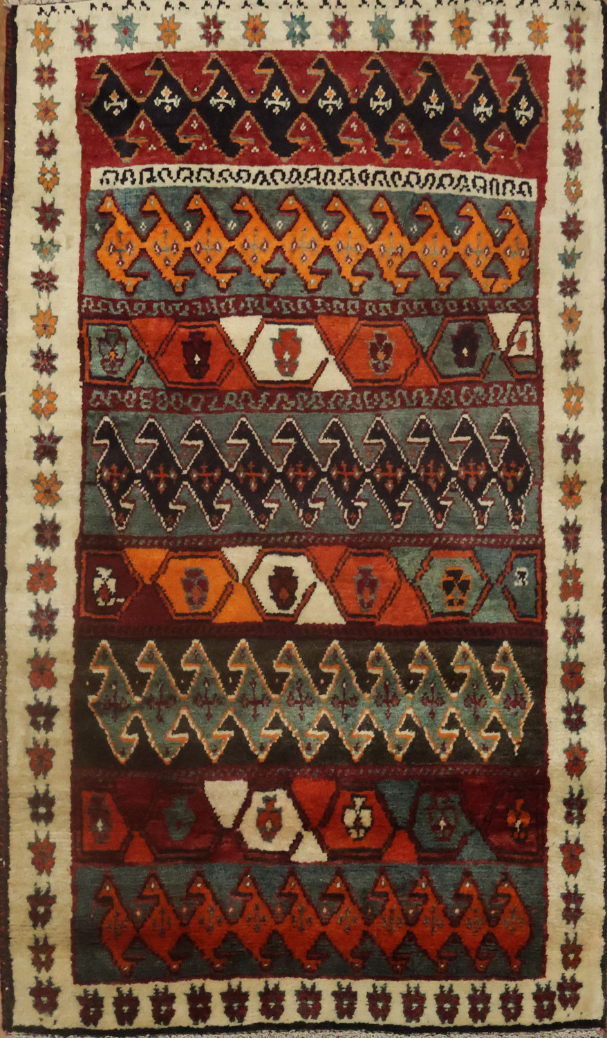 Geometric Gabbeh Persian Area Rug 3x5