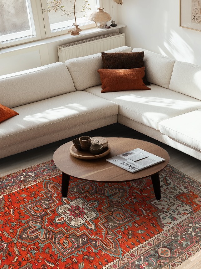 Vegetable Dye Heriz Persian Area Rug 6x9