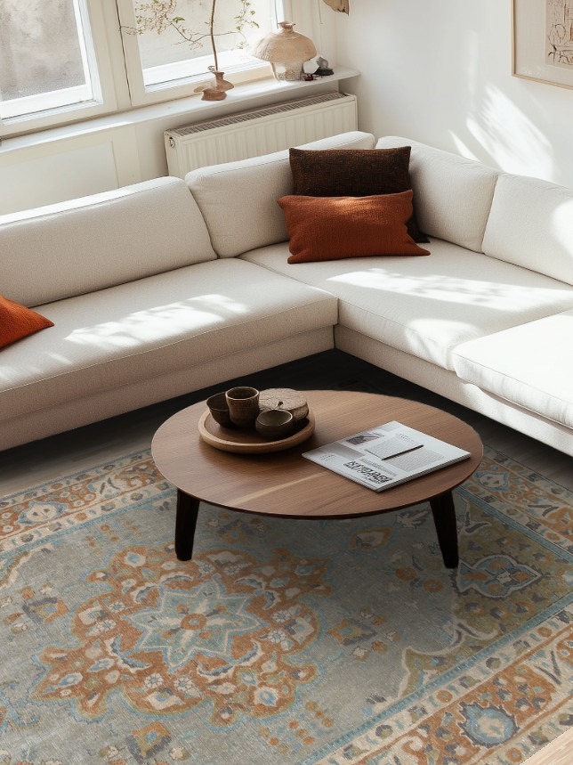 Distressed Wool Tabriz Persian Area Rug 7x10