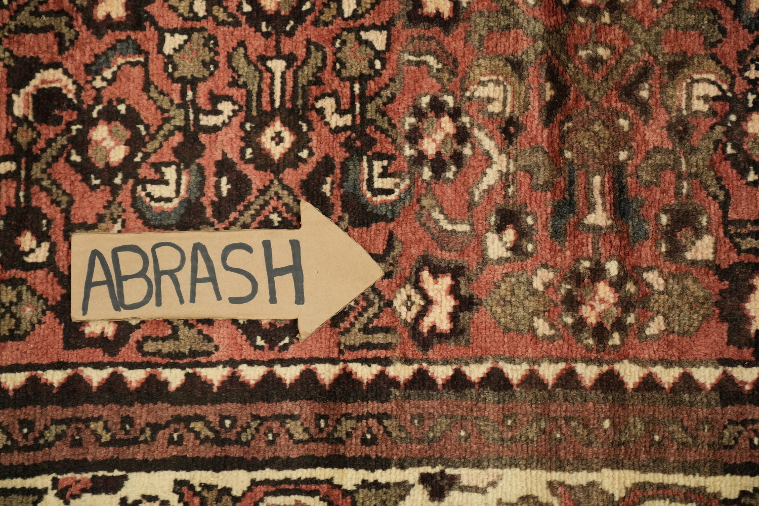 Vintage Wool Hamedan Persian Runner Rug 3x10