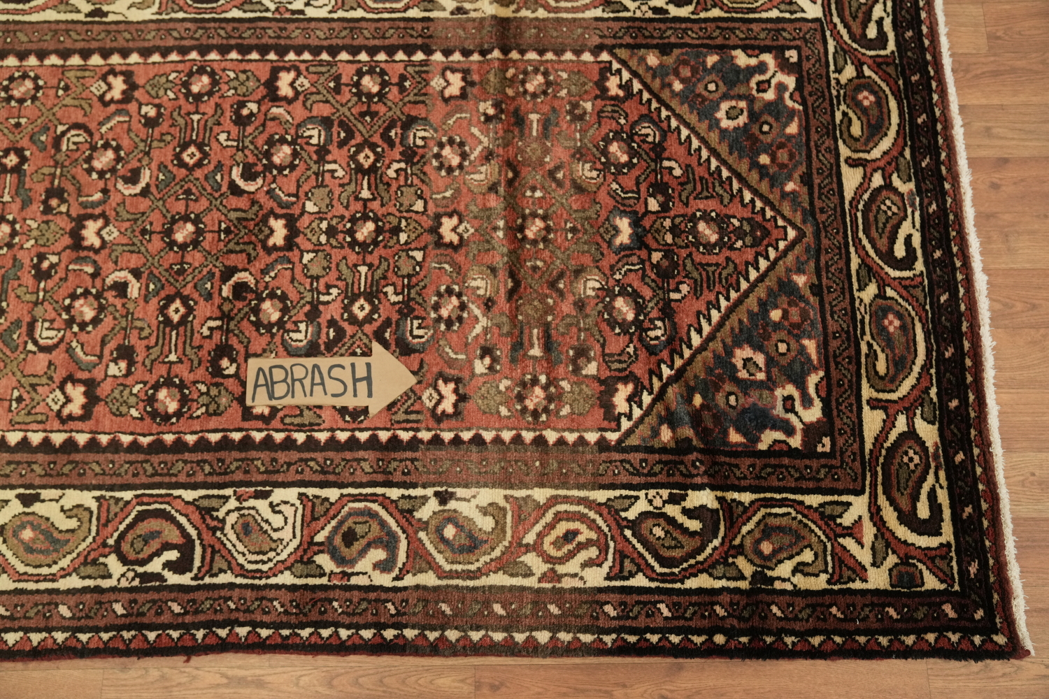 Vintage Wool Hamedan Persian Runner Rug 3x10