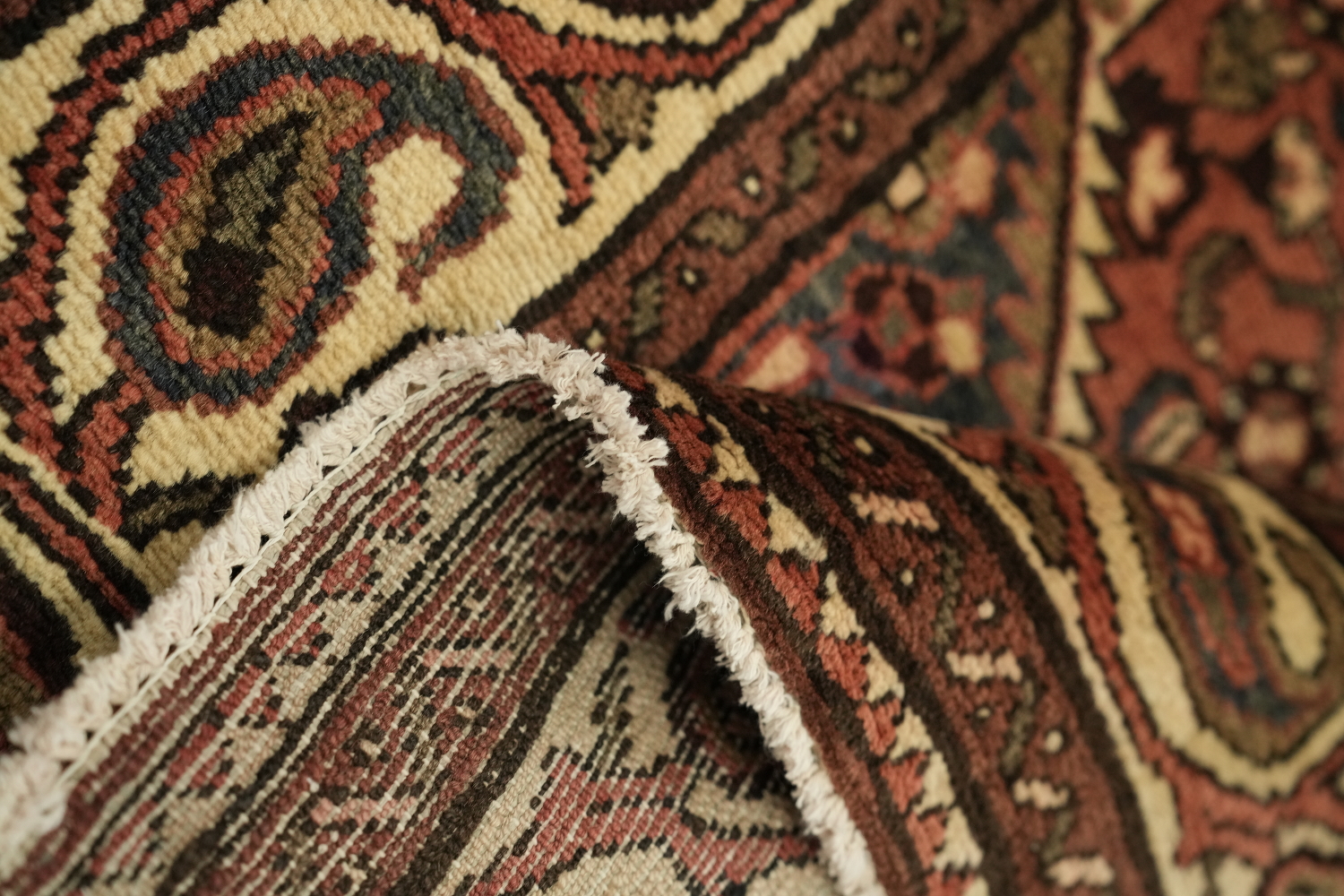 Vintage Wool Hamedan Persian Runner Rug 3x10