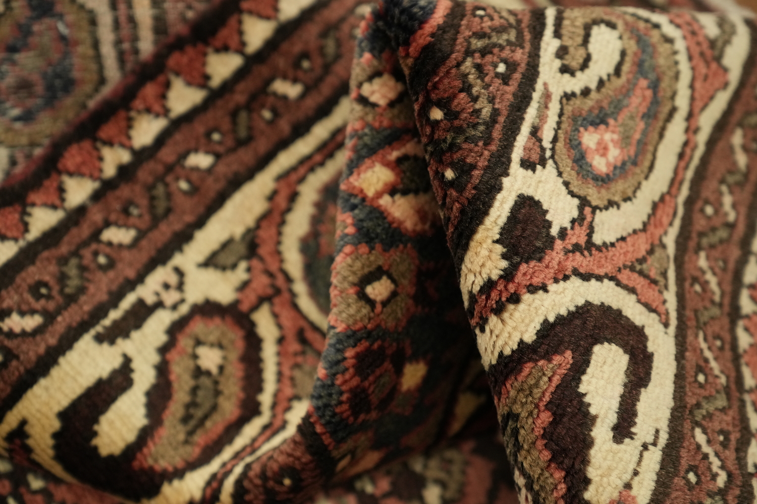 Vintage Wool Hamedan Persian Runner Rug 3x10