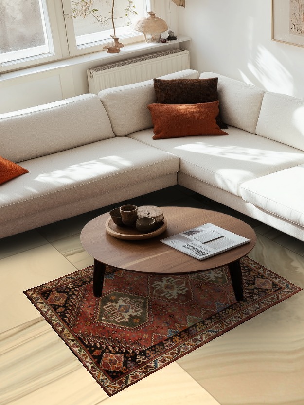Tribal Abadeh Nafar Persian Rug 4x5