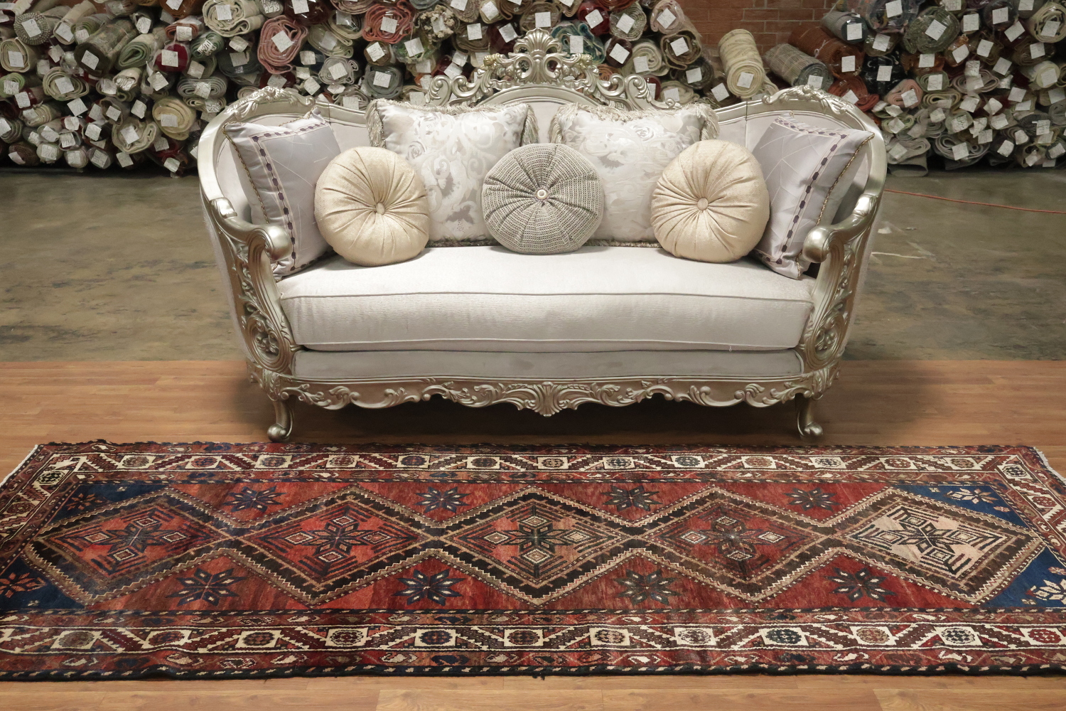 Geometric Hamedan Persian Runner Rug 4x10