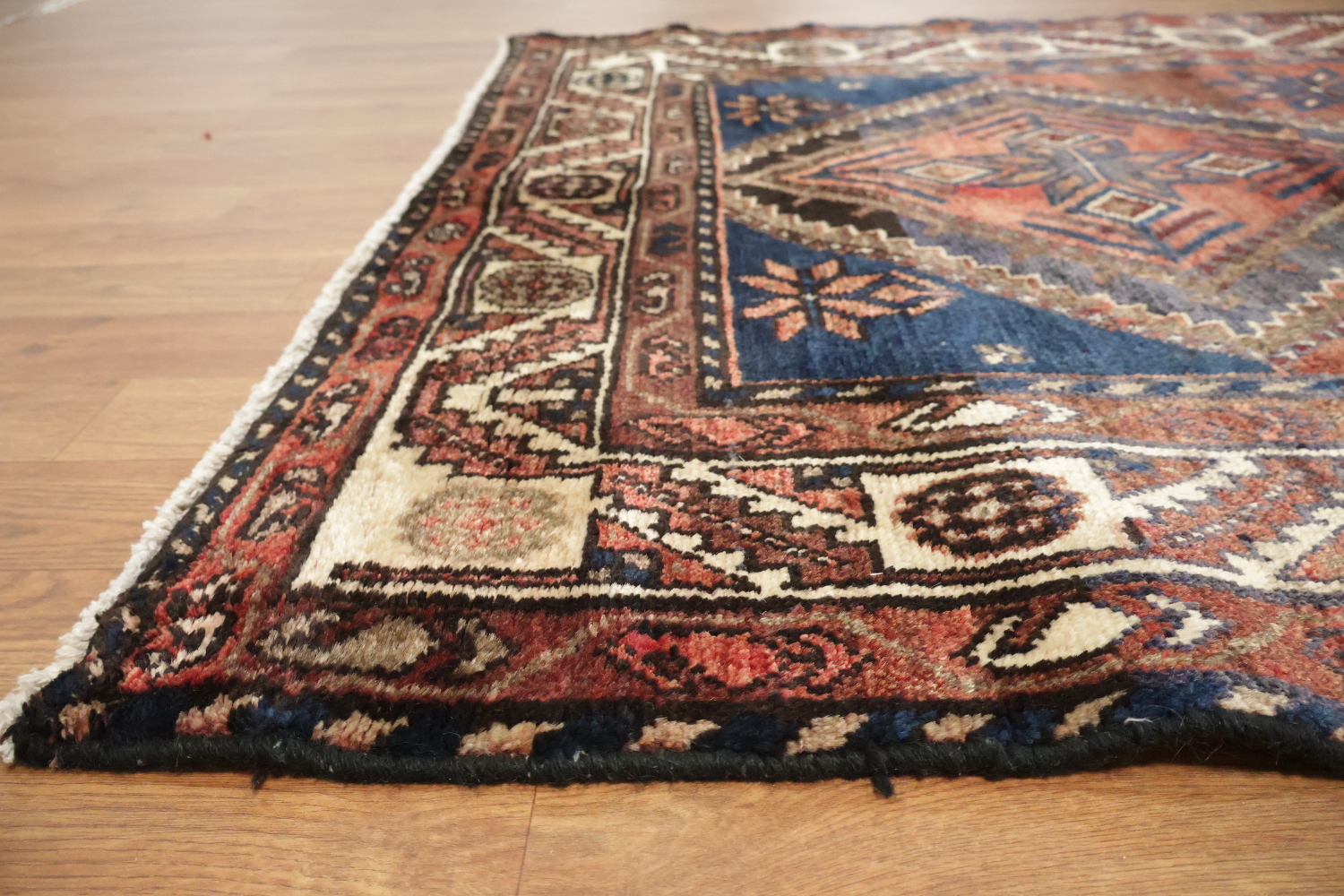 Geometric Hamedan Persian Runner Rug 4x10