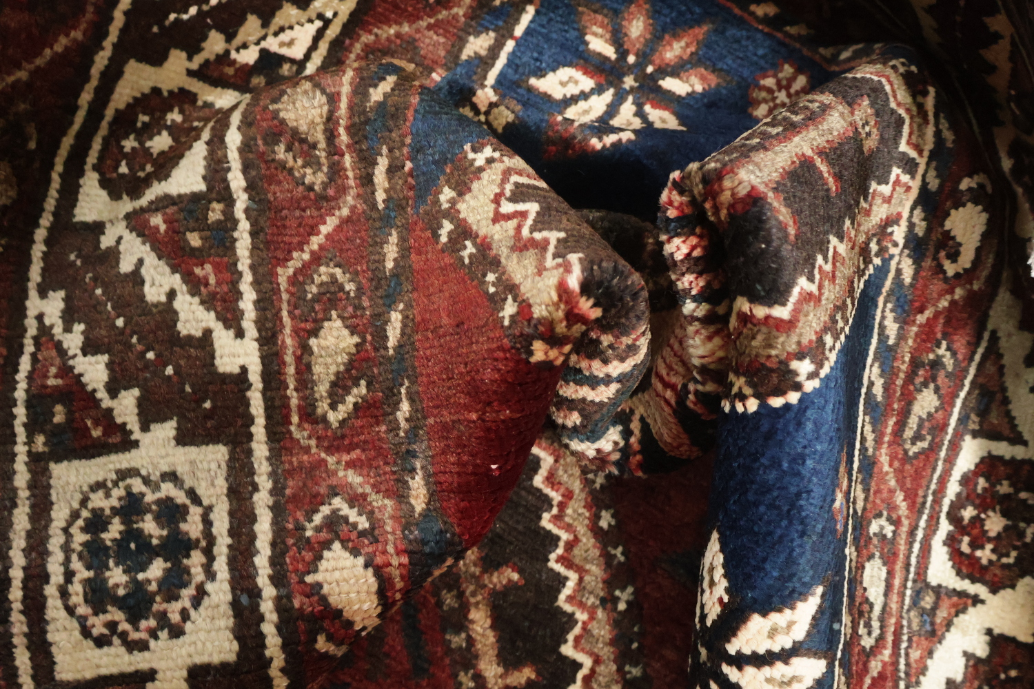 Geometric Hamedan Persian Runner Rug 4x10