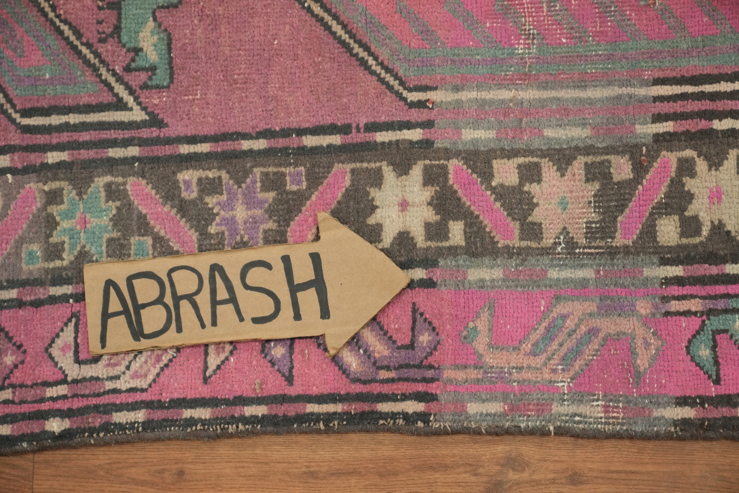 Tribal Fuchsia Meshkin Persian Runner Rug 4x9