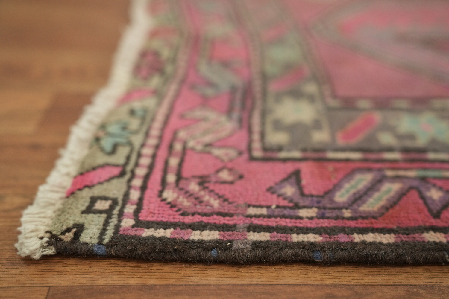 Tribal Fuchsia Meshkin Persian Runner Rug 4x9