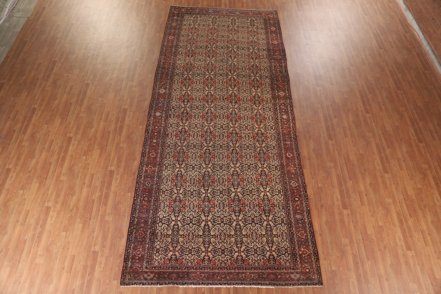 Pre-1900 Antique Vegetable Dye Sarouk Farhan Persian Rug 7x16