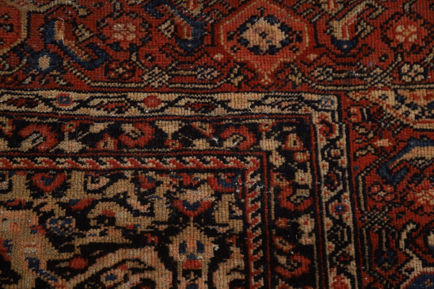 Pre-1900 Antique Vegetable Dye Sarouk Farhan Persian Rug 7x16