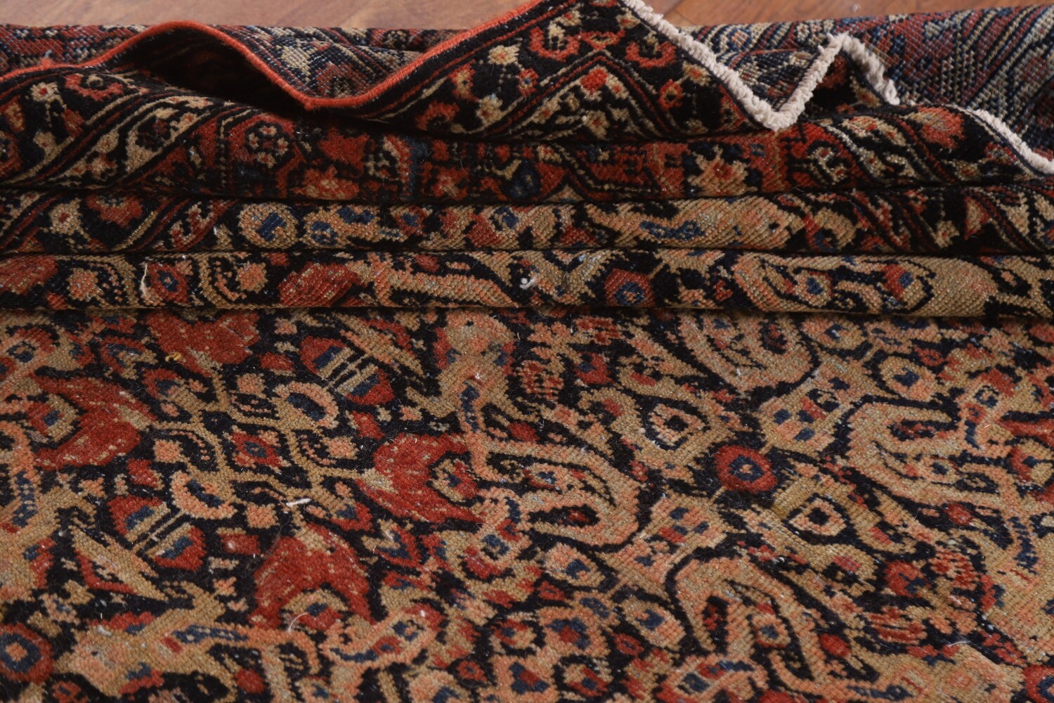 Pre-1900 Antique Vegetable Dye Sarouk Farhan Persian Rug 7x16