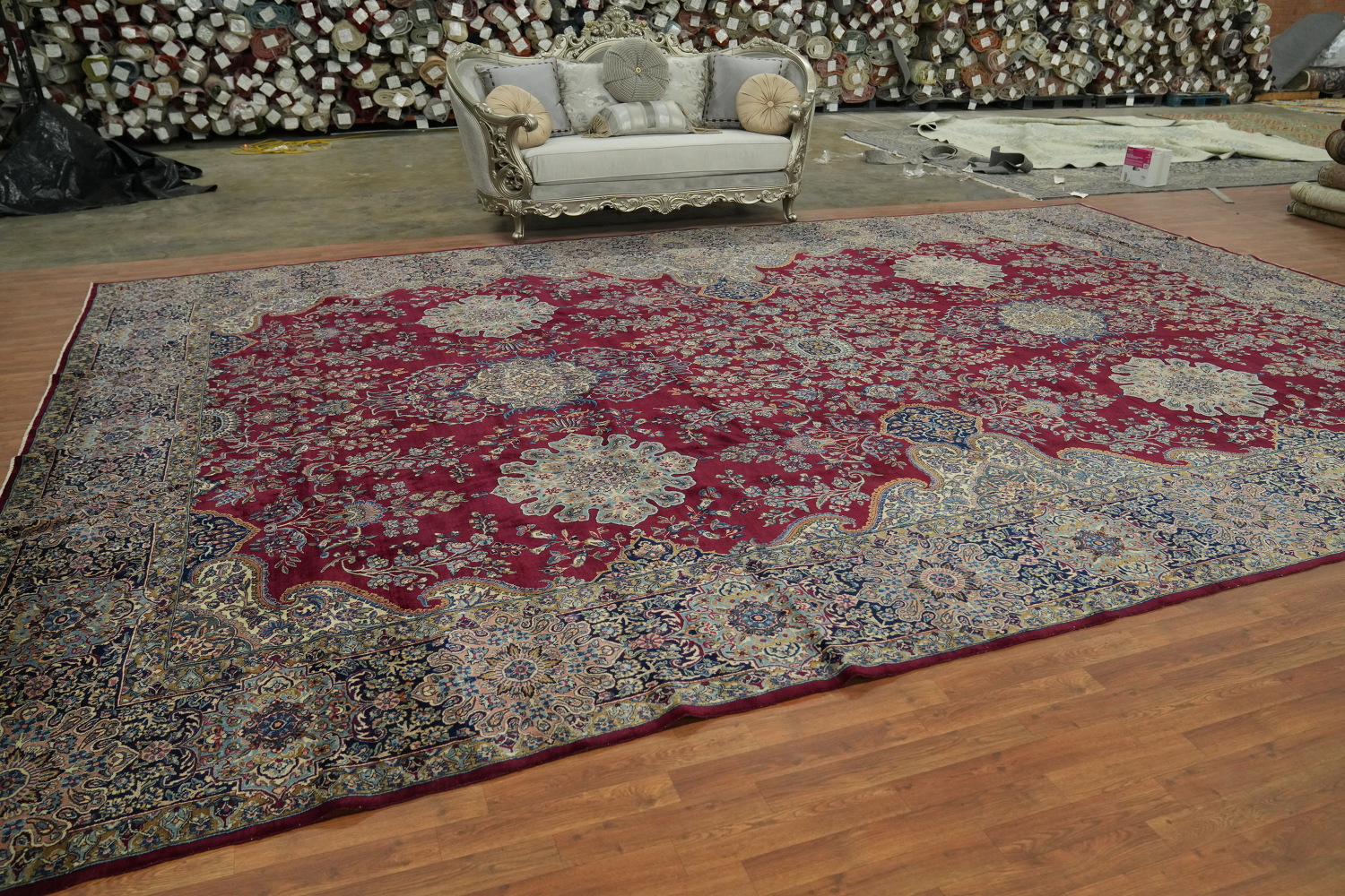 Vegetable Dye Antique Kerman Persian Rug 13x19