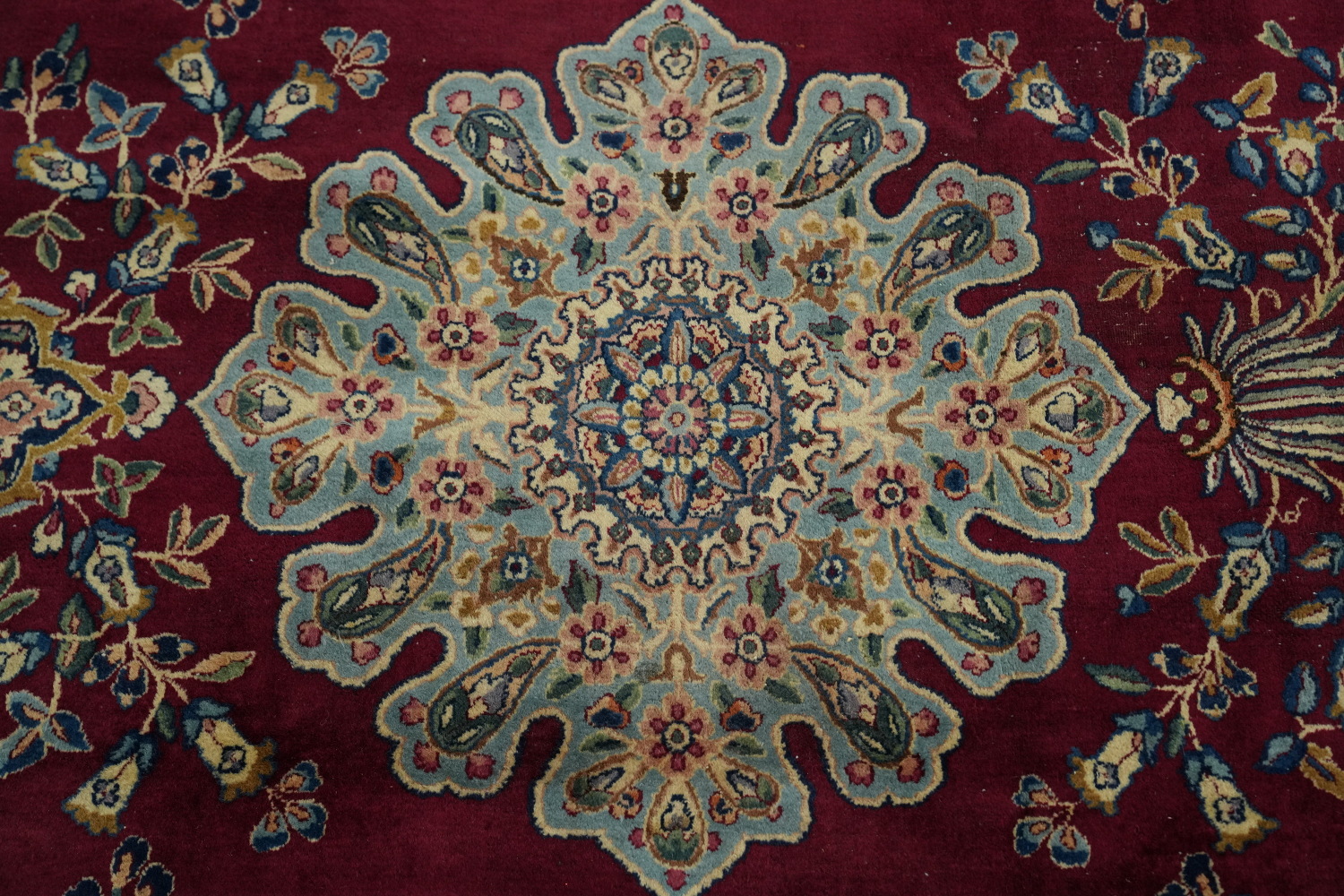 Vegetable Dye Antique Kerman Persian Rug 13x19