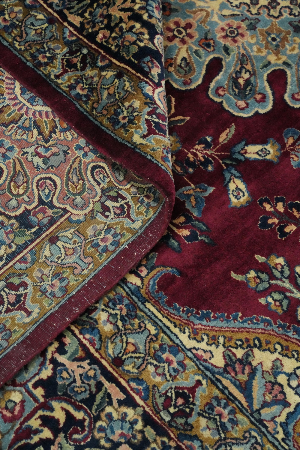 Vegetable Dye Antique Kerman Persian Rug 13x19