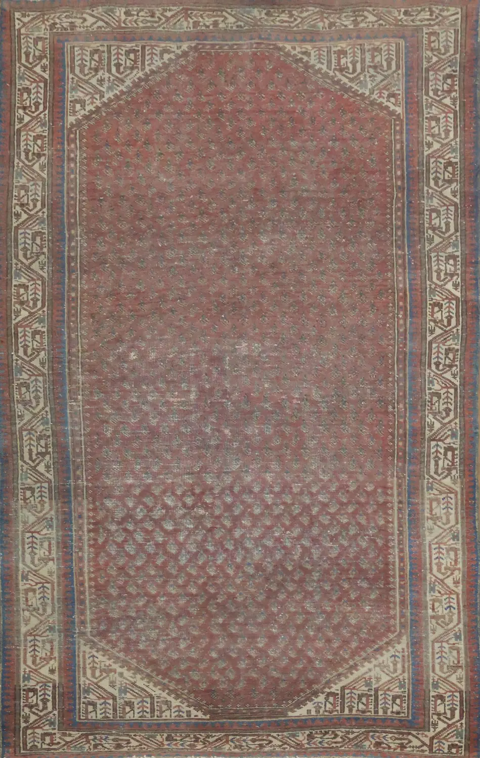 Authentic Vintage Botemir Persian Rug with Intricate Geometric Patterns 4x6