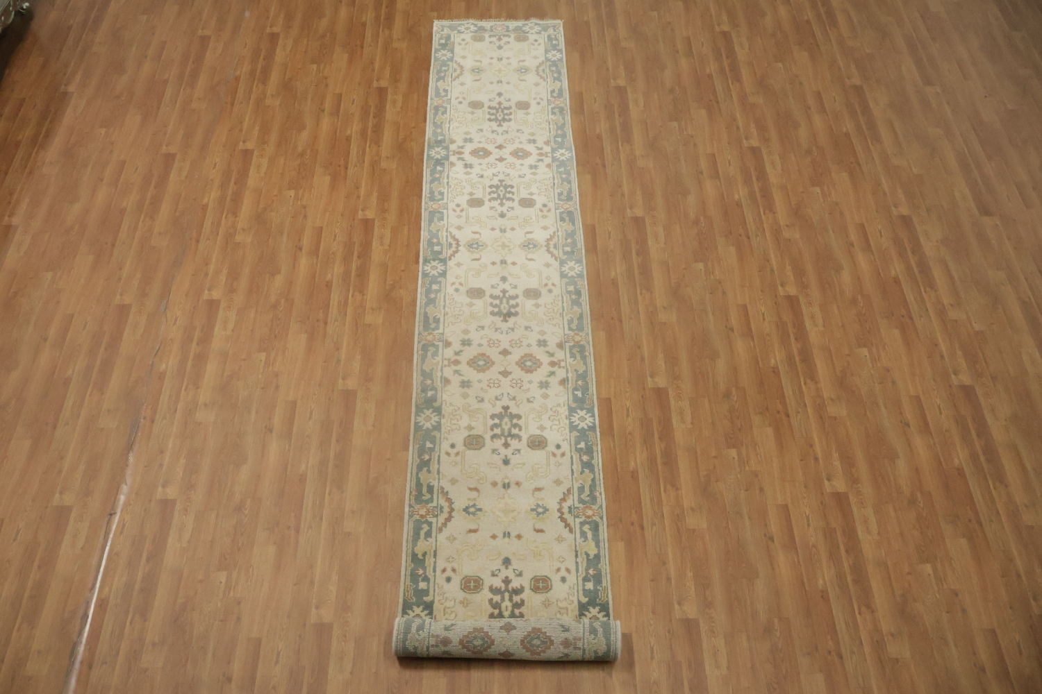 Floral Wool Oushak Oriental Runner Rug 3x16
