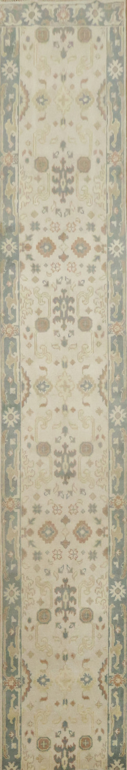 Floral Wool Oushak Oriental Runner Rug 3x16