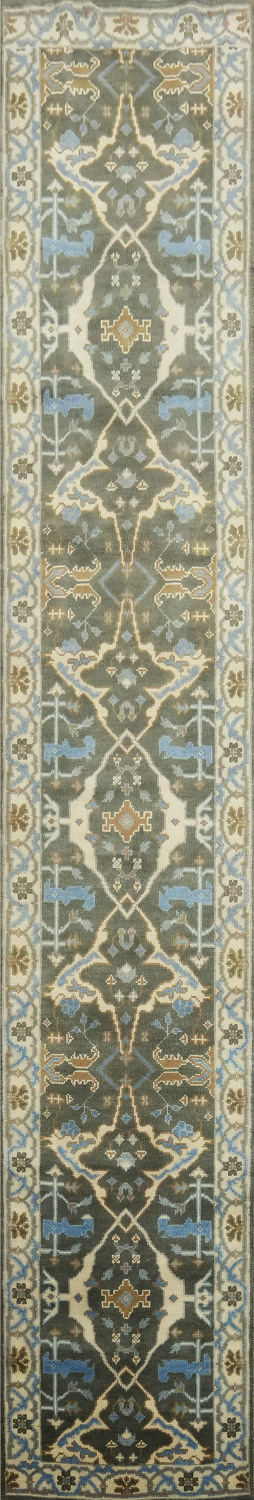 All-Over Wool Oushak Runner Rug 3x16