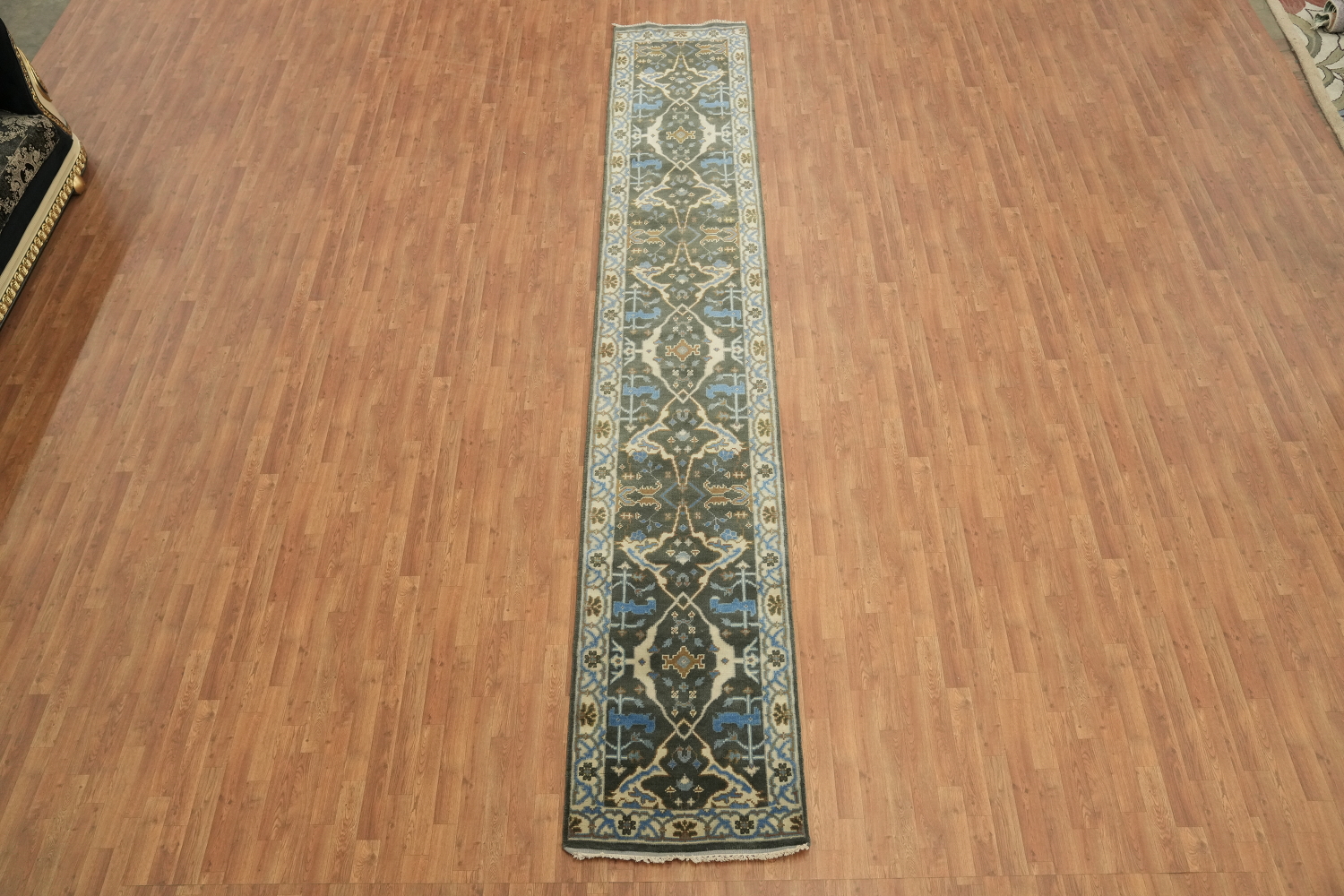 All-Over Wool Oushak Runner Rug 3x16