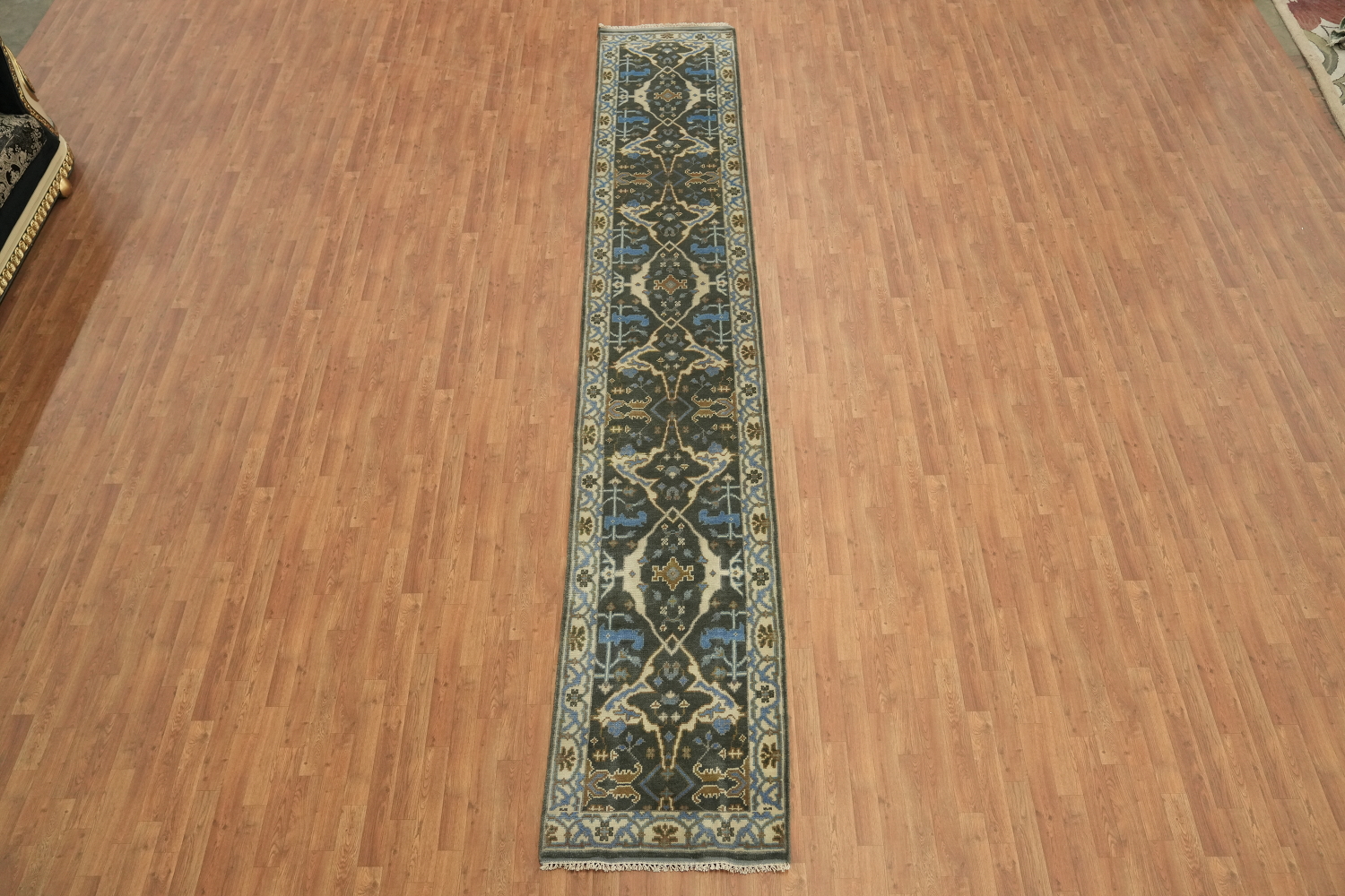All-Over Wool Oushak Runner Rug 3x16