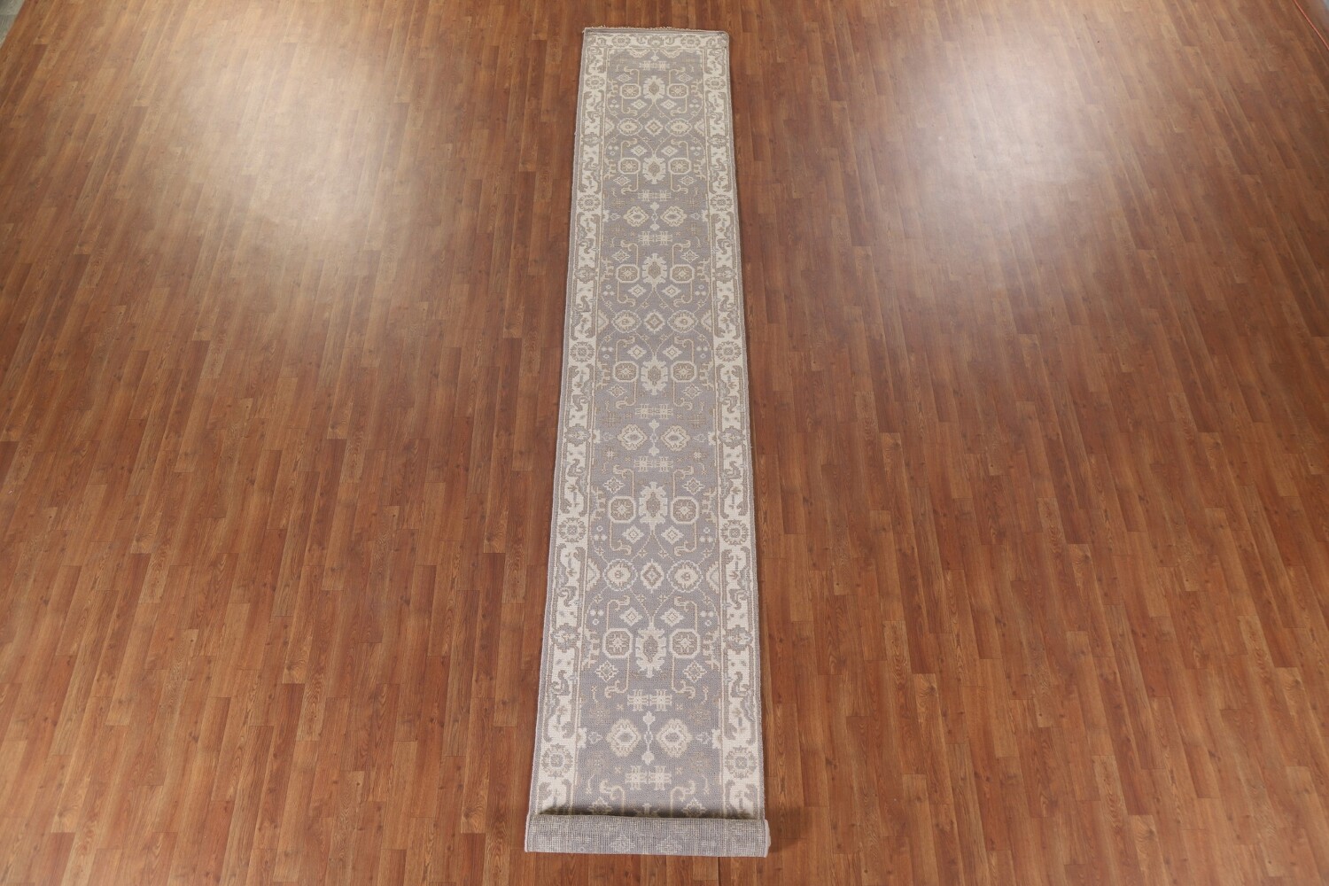Geometric Oushak Oriental Runner Rug 3x16