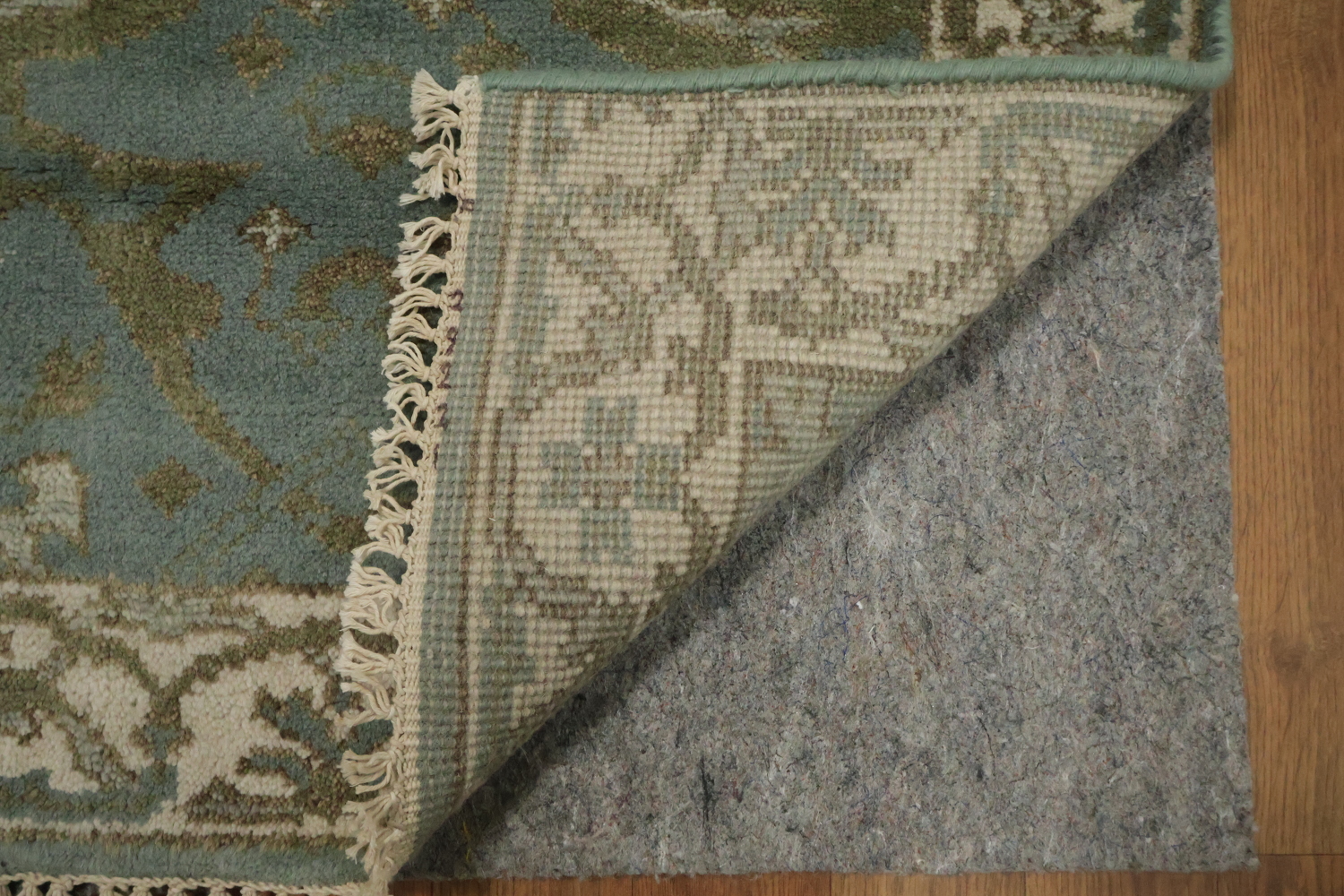 Gray Blue Oushak Oriental Runner Rug 3x19